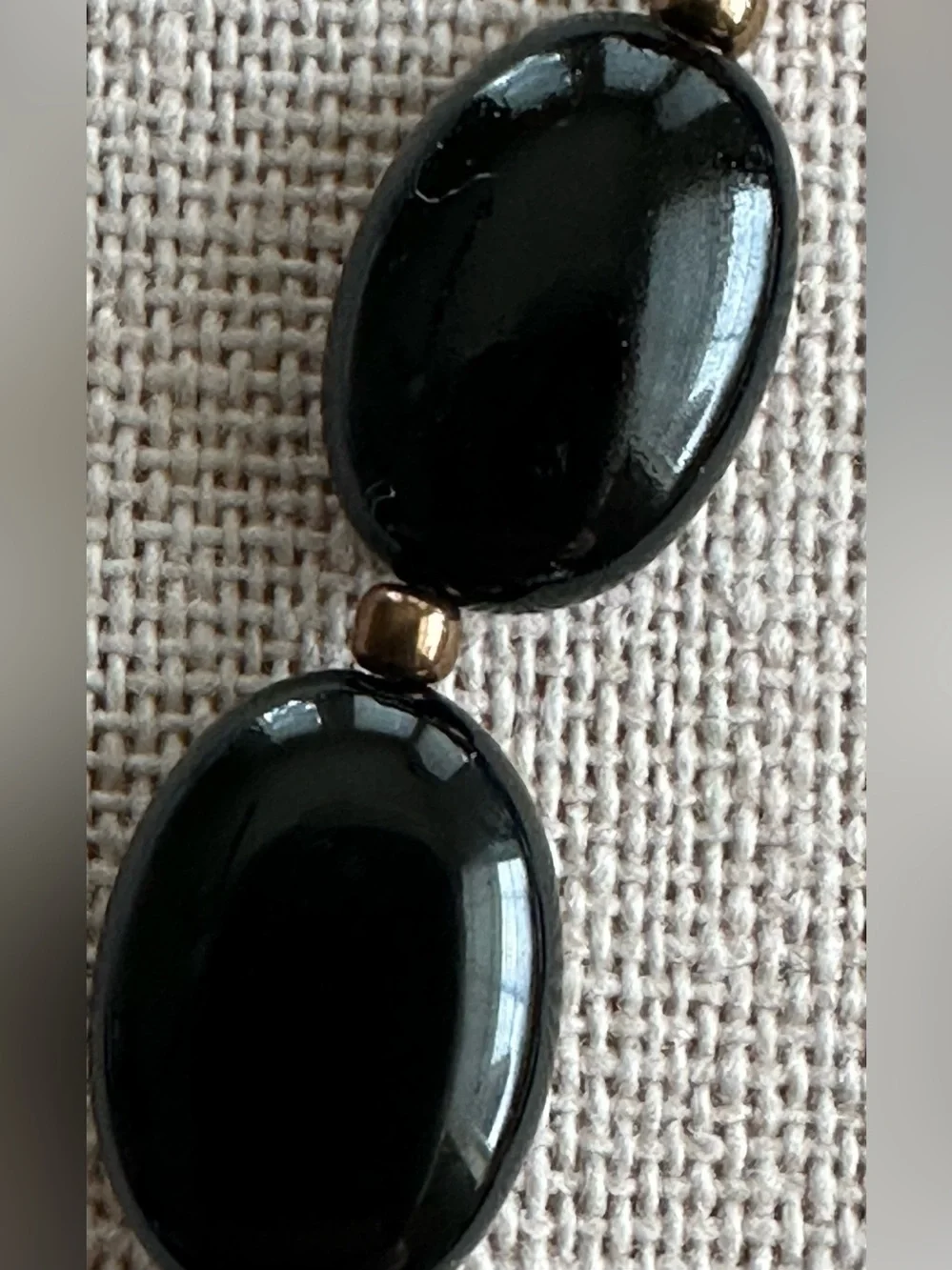 26-1/2 inch Onyx and Copper bead necklace NWOT